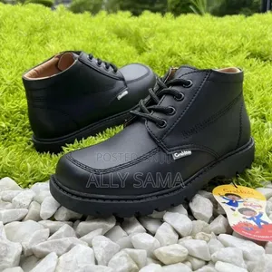 Crab Kids Full Black Leather School Shoes for Boys
