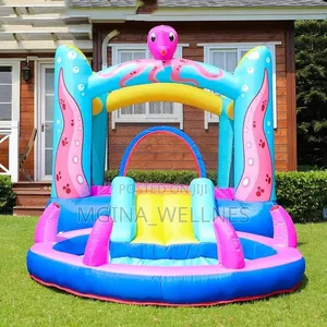 Octopus Children's Inflatable Castle Jumping Bed Slide - 2