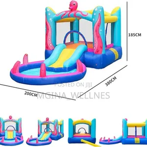Octopus Children's Inflatable Castle Jumping Bed Slide - 4