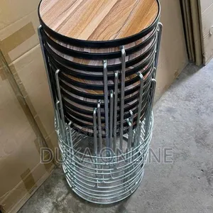 Wooden Stools with Metal Legs