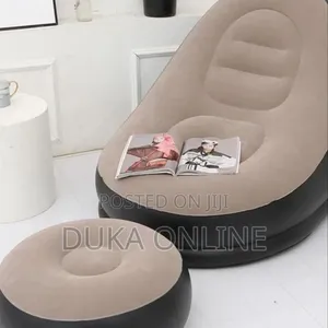 Sofa ya Velvet ya Kupuliza na Stuli ya Kuwekea Miguu