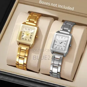 2pcs Fashion Square Dial Women's Quartz Wristwatches - 2