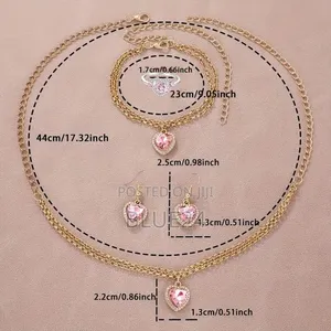 6pcs Women's Watch Set with Rhinestone Heart Quartz Watch and Bracelet - 2