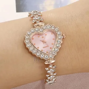 6pcs Women's Watch Set with Rhinestone Heart Quartz Watch and Bracelet - 4