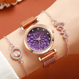 Ladies' Delicate Mesh Strap Watch 3-Piece Set - 2