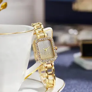 Saa ya Kifahari ya Wanawake ya Fashion Square Crystal Quartz - 5