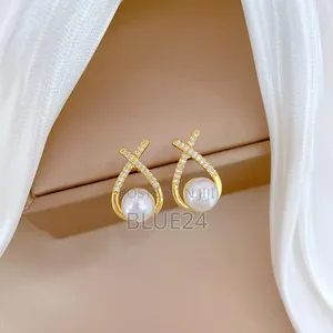 Seti ya Mkufu na Hereni ya Chuma cha Pua na Lulu Ndogo - 2