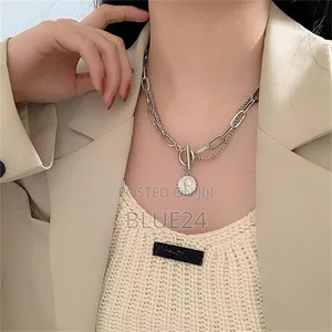 Trendy Kpop Beauty Head Coin Choker Necklace Gold - 2