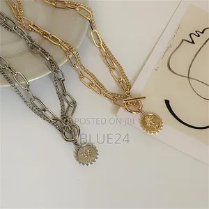 Trendy Kpop Beauty Head Coin Choker Necklace Gold - 5