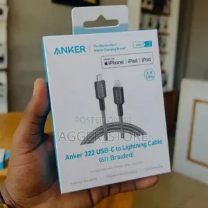 Kebo ya Anker 322 USB-C kwenda Lightning (Futi 6, Imesokotwa)