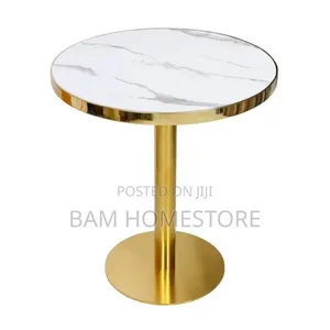 Classic Marble Table Set with Padded Chairs - 4