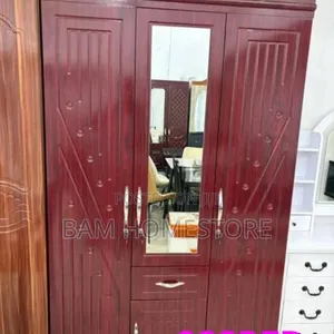 Kabati la Nguo la Kifahari la Milango 3 la Mbao - 3