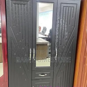 Kabati la Nguo la Kifahari la Milango 3 la Mbao - 4