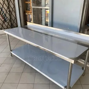 Meza ya Kazi ya Chuma cha Pua yenye Ngazi Mbili