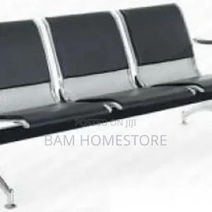 Executive Leather Waiting Chair/Sofa - 3 Seater Office Reception Bench - 2