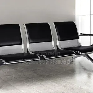 Executive Leather Waiting Chair/Sofa - 3 Seater Office Reception Bench - 4