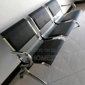 Executive 3-Seater Waiting Sofa - Modern Metal Office Reception Chair - 2