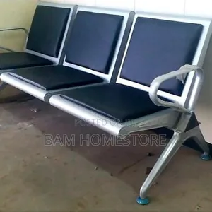 Executive 3-Seater Waiting Sofa - Modern Metal Office Reception Chair - 3