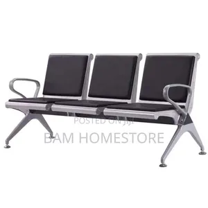 Executive 3-Seater Waiting Sofa - Modern Metal Office Reception Chair - 4