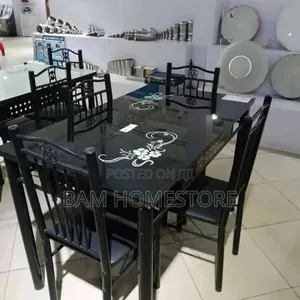 Modern 4-Seater Glass Dining Table Set - 5