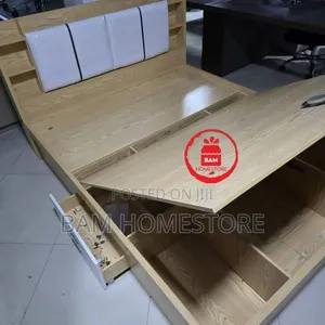 Luxury King Size Bed with Hydraulic Storage and Headboard Shelves - 3