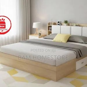 Luxury King Size Bed with Hydraulic Storage and Headboard Shelves - 4