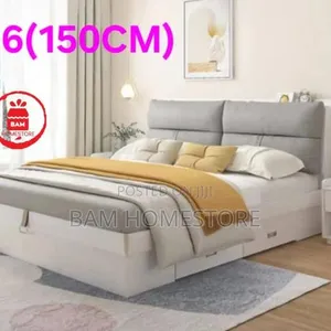 Modern White Luxury King Size Bed with Soft Tufted Headboard