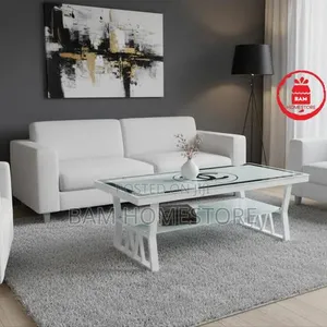 Modern Luxury Channel Design Coffee Table - Black White - 2