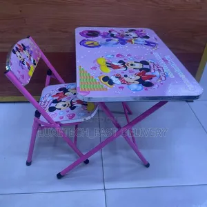 Seti ya Meza na Viti vya Kukunja vya Disney Minnie Mouse