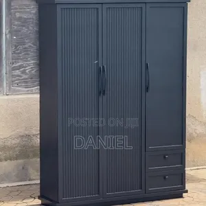 Black 3-Door Wardrobe - 2