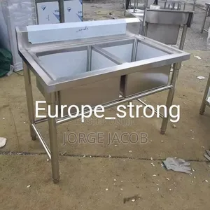 Commercial Double Bowl Stainless Steel Sink Working Table