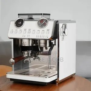 Semi-Automatic Espresso Machine with Grinder and Steam Wand