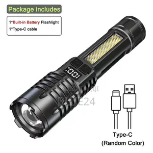 High Power LED Flashlight Type-C Rechargeable COB