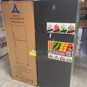 Delta Double-Door Defrost Refrigerator 201L Inox