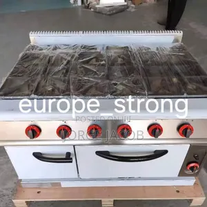 Commercial 6-Burner Gas Range Cooker with Built-in Oven