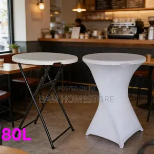 Portable Round Folding High Bar Cocktail Table 80cm